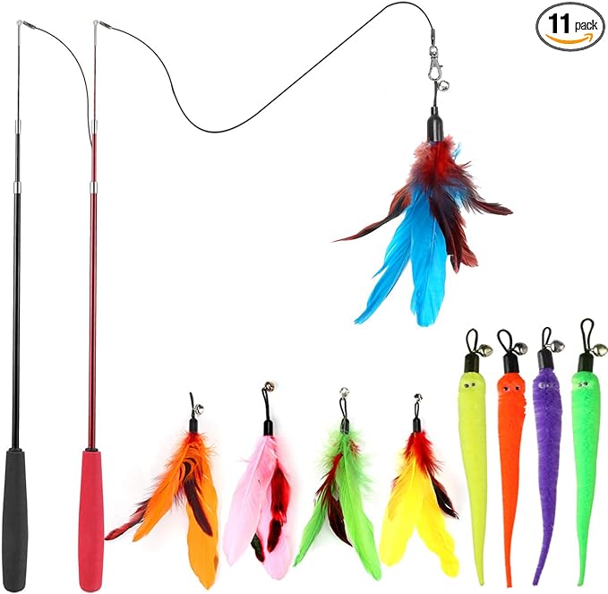Purina Retractable Wand Cat Toy with Feathers