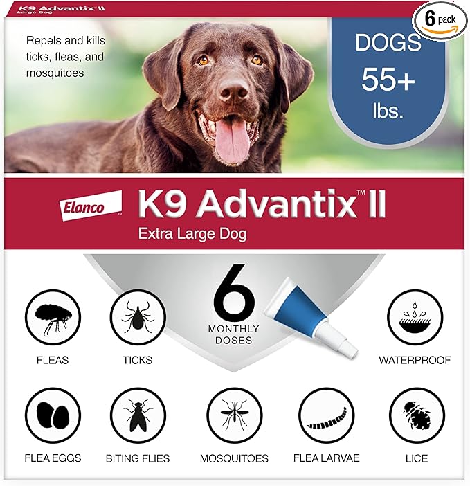 K9 Advantix II XL Flea & Tick Treatment for Dogs 55+ lbs