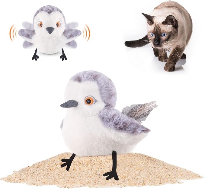 Potaroma 4" Flapping Bird Cat Toy – Rechargeable & Interactive