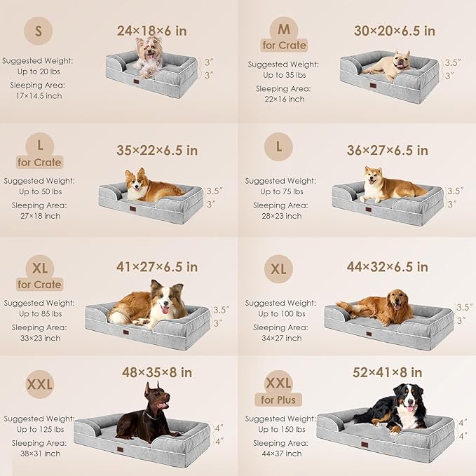 XL Orthopedic Waterproof Dog Bed with Memory Foam