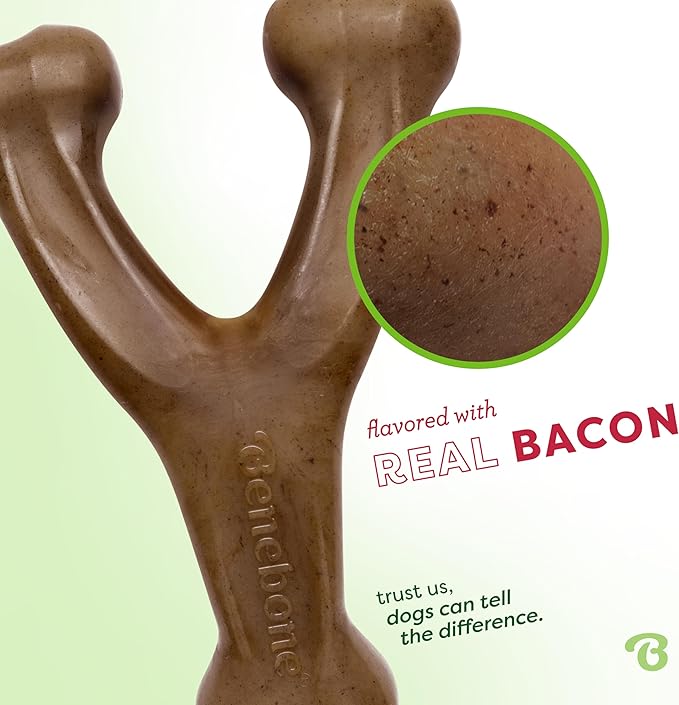 Benebone Wishbone Bacon Dog Chew, Medium Size
