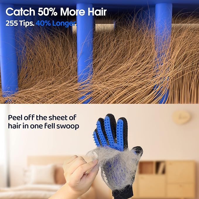 Pet Hair Remover Gloves for Dogs & Cats