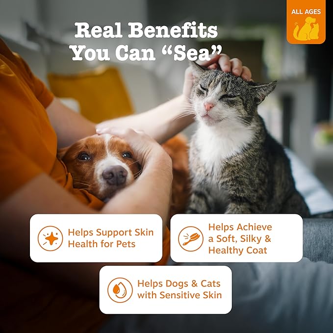Zesty Paws Salmon Oil for Dogs & Cats - Omega 3 for Dogs 8.5oz