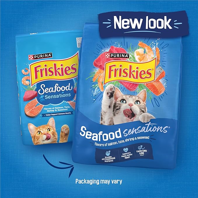 Purina Friskies Dry Cat Food, Seafood Sensations - 22 lb. Bag