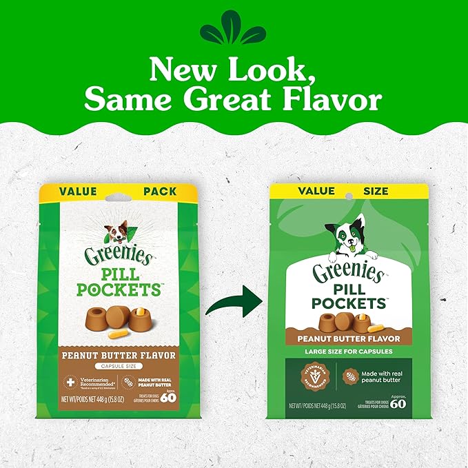Greenies Peanut Butter Pill Pockets for Dogs 15.8oz